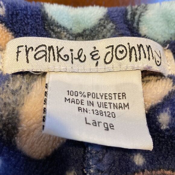 Frankie & Johnny Fleece Macaroon Pajama Bottoms Size Large - Picture 5 of 8